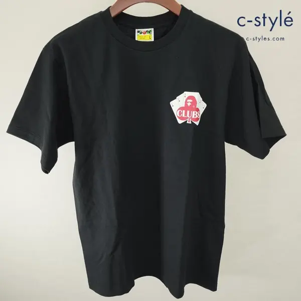 A BATHING APE アベイシングエイプ Tシャツ 半袖 L ブラック トランプ 日本製 綿100%