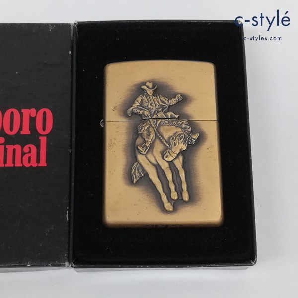 ZIPPO/ジッポー Marlboro/マルボロ カウボーイ/ロデオ メタル貼り 1991 