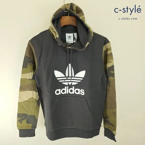 adidas アディダス パーカー XS ブラック CAMO 0TH HOODIE カモフラ柄 フード 長袖