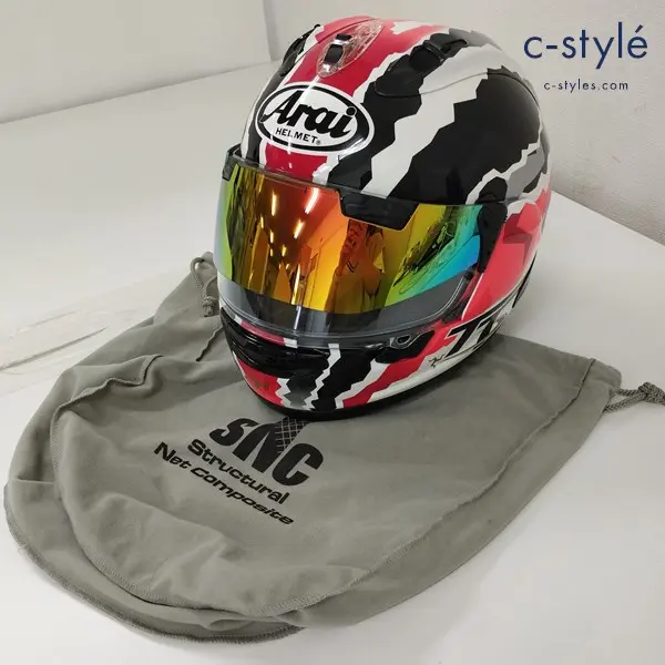 Arai アライ RX-7X DOOHAN IT フルフェイスヘルメット 57.58cm マルチカラー ドゥーハン バイク用品の買取金額(買取実績)