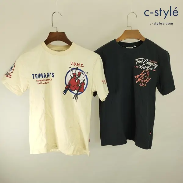 Ted Company テッドカンパニー 半袖Tシャツ 38 ブラック クリーム系 綿100% TEDMAN テッドマン