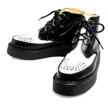 GEORGE COX(ジョージコックス)  13327 VI Sole CHUKKA チャッカ Black Leather Whtie Leather