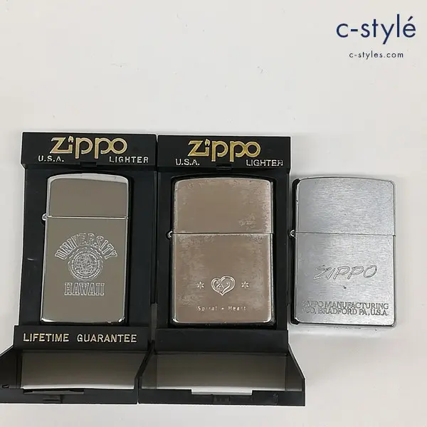 ZIPPO ジッポー オイルライター HAWAII UNIVERSITY 他 喫煙具 計3点