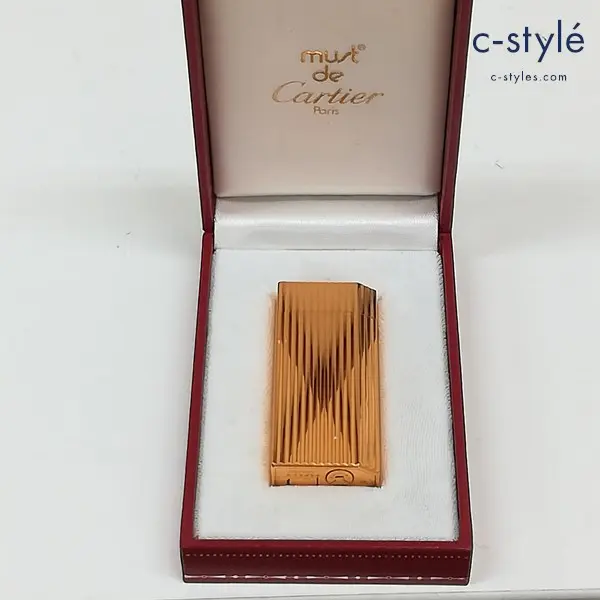 Cartier カルティエ must de Cartier briquet lighter 五角形 ガスライター ゴールド 喫煙具