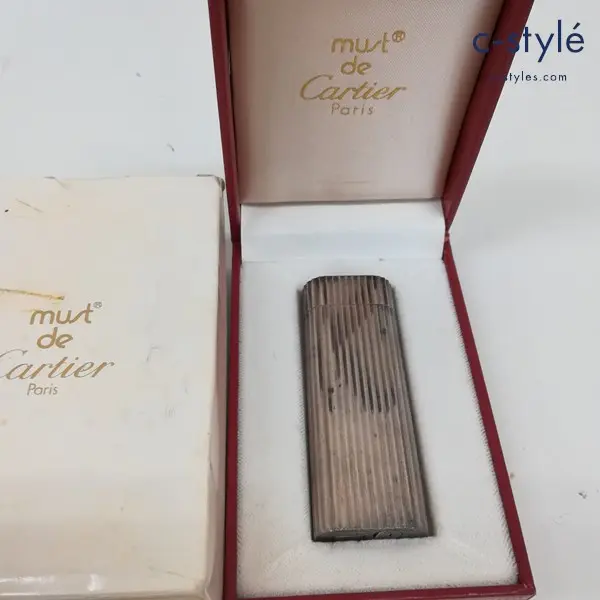 Cartier カルティエ must de Cartier briquet lighter ガスライター オーバルシルバー 喫煙具