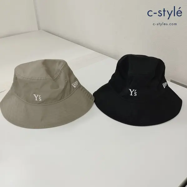 NEWERA ニューエラ × Y’s ワイズ バケットハット M/L ベージュ系 ブラック 帽子 計2点