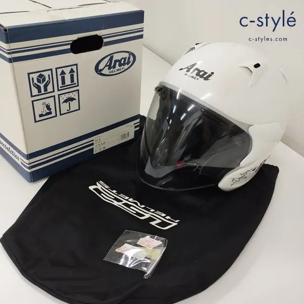 Arai アライ SZ-G ジェットヘルメット 57.58cm グラスホワイト バイク用品