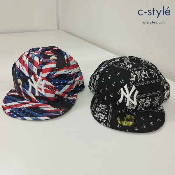 NEW ERA ニューエラ MLB ニューヨークヤンキース キャップ 8 63.5cm ブラック系 マルチカラー 計2点