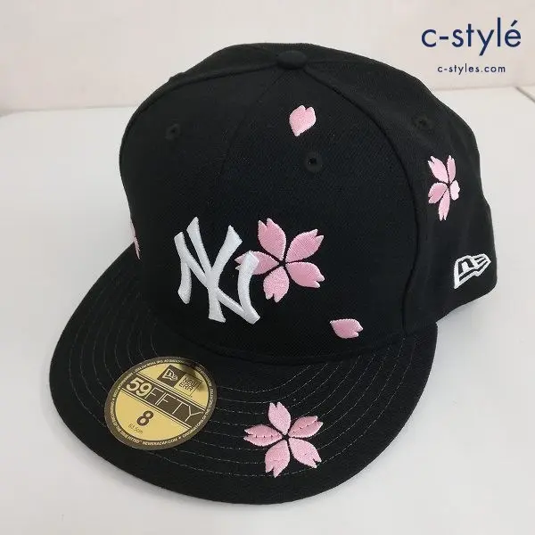 NEWERA ニューエラ キャップ 8 63.5cm ブラック ヤンキース 桜刺繍