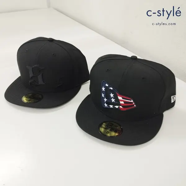 NEWERA ニューエラ キャップ 8 63.5cm ブラック 59FIFTY US FLAG 国旗 侍 サムライ