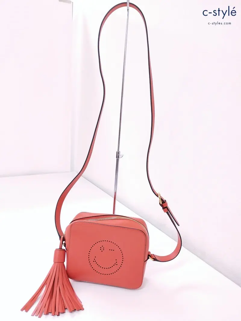 ANYA HINDMARCH アニヤハインドマーチ スマイリーショルダーバッグ オレンジ