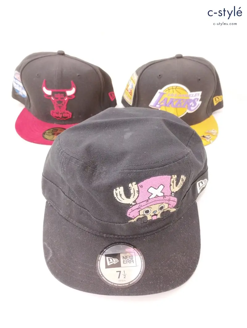 NEWERA ニューエラ キャップ 7・1/2 59.6cm ワンピース チョッパー レイカーズ シカゴブルズ 計3点