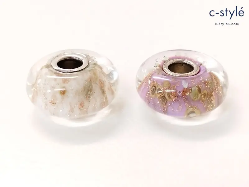 TROLLBEADS トロールビーズ ガラスビーズ ホワイト系 ピンク系 アクセサリー