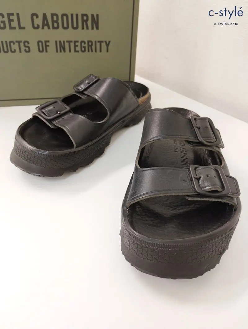 Nigel Cabourn ナイジェルケーボン サンダル M ブラック LEATHER SANDAL PEAT LABEL レザー