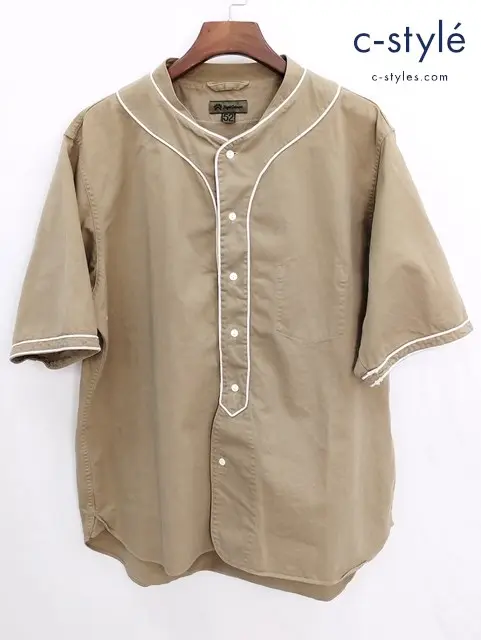 NIGEL CABOURN ベースボールシャツ 52 ベージュ 8044-00-11003 オーバーサイズシルエット 半袖