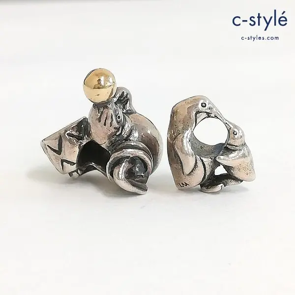 TROLLBEADS トロールビーズ シーライオン ペンギン&ベイビー シルバー LAA 925S 計2点