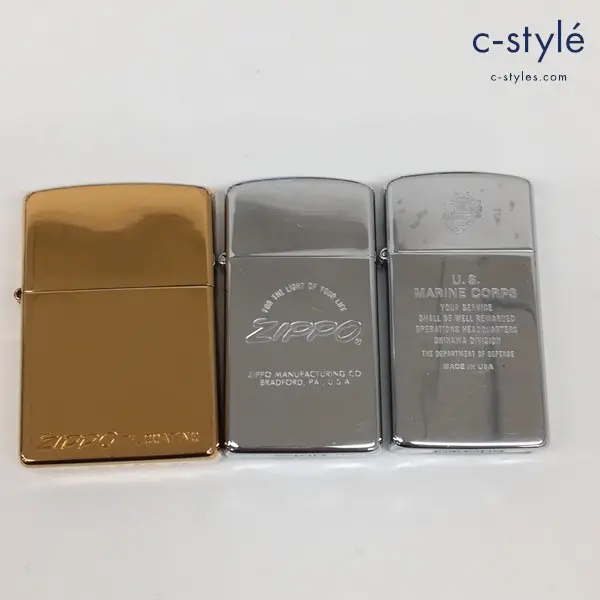 ZIPPO ジッポー オイルライター Ti-COATING スリム U.S. MARINE CORPS 他 喫煙具 計3点