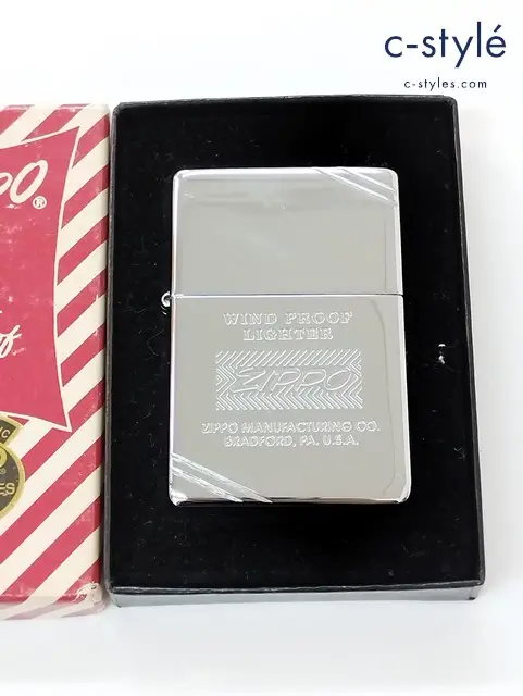 ZIPPO ジッポー オイルライター ダイアゴナルライン 1995年製 シルバー 喫煙具