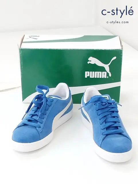 PUMA プーマ スニーカー 25cm ブルー Suede Classic+ Olympian blue-white ローカット