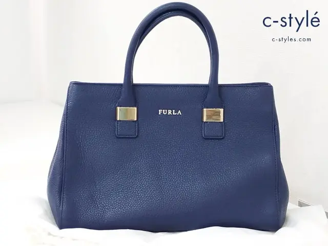 FURLA フルラ 2WAY ハンドバッグ ネイビー レディース