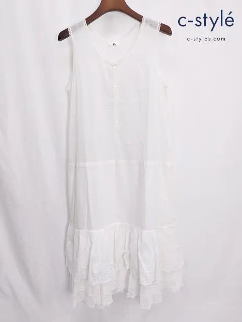 45R フォーティーファイブアール ノースリーブ レースワンピース 0 ホワイト 2013 8-03-5029 綿100%