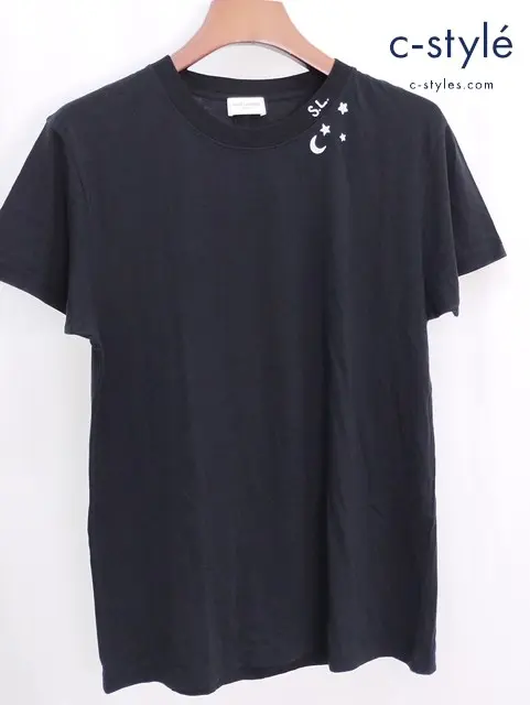 SAINT LAURENT PARIS サンローランパリ 半袖 Tシャツ M ブラック 綿100% 45185 YB1DM