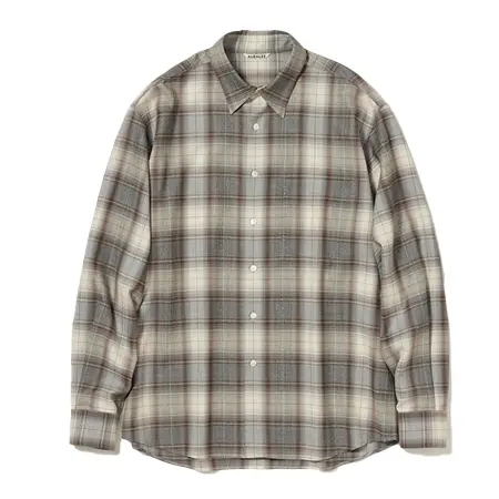 AURALEE(オーラリー) シャツ SUPER LIGHT WOOL CHECK SHIRTS