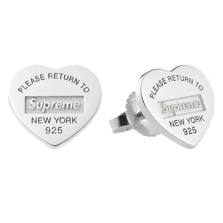 Supreme×Tiffany(シュプリーム×ティファニー) Return to Tiffany Heart Tag Stud Earrings (Set of 2)