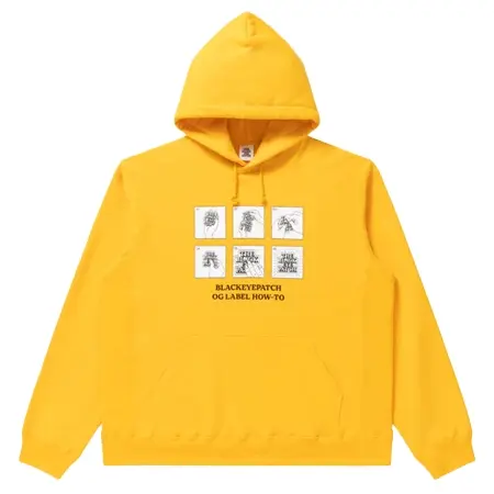 BlackEyePatch(ブラックアイパッチ) パーカー OG LABEL HOW-TO HOODIE YELLOW