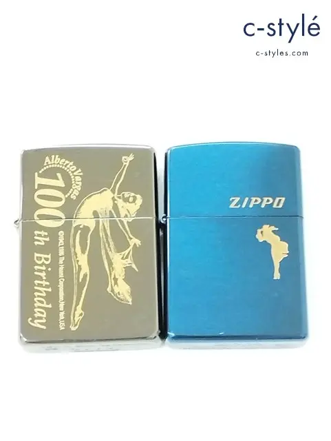 ZIPPO オイルライター ブルー チタン Windy ウィンディ- 1997年 Alberto vargas 100th Birthday 1996年