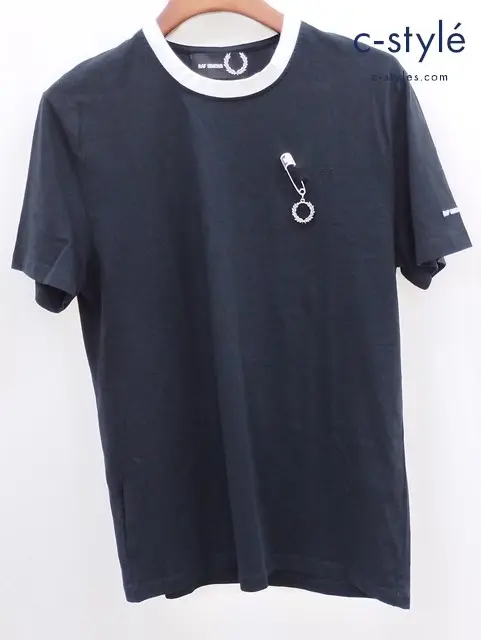 RAF SIMONS×FRED PERRY 半袖 Tシャツ ブラック M ラフ・シモンズ フレッドペリー