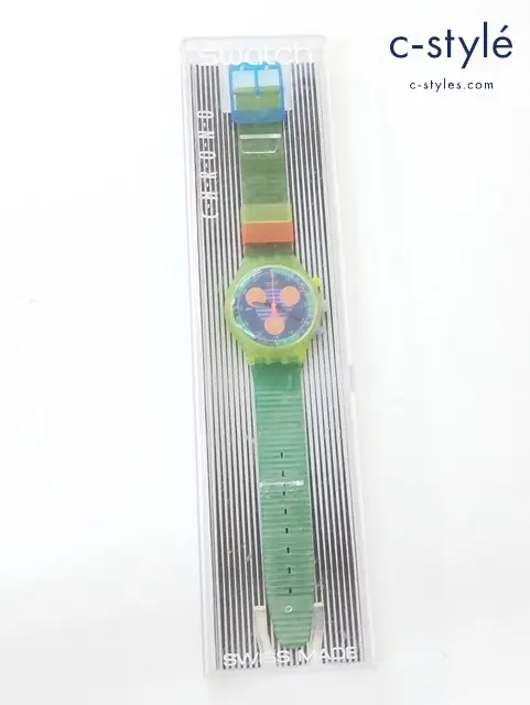 swatch スウォッチ 腕時計 クォーツ NEO WAVE ネオウェーブ SCJ100 グリーン系