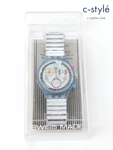 swatch スウォッチ 腕時計 クォーツ POWER STEEL パワースチール SCN110 ブルー系