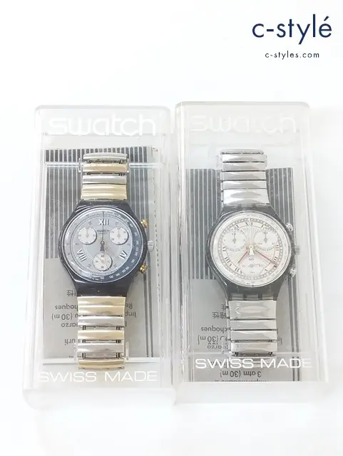 swatch スウォッチ 腕時計 クォーツ ALABAMA SCN105 シルバー×ゴールド PLEASURE DOME SCM106 シルバー 計2点