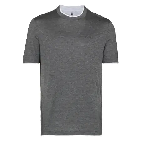 BRUNELLO CUCINELLI(ブルネロクチネリ) Tシャツ コントラストトリム Tシャツ