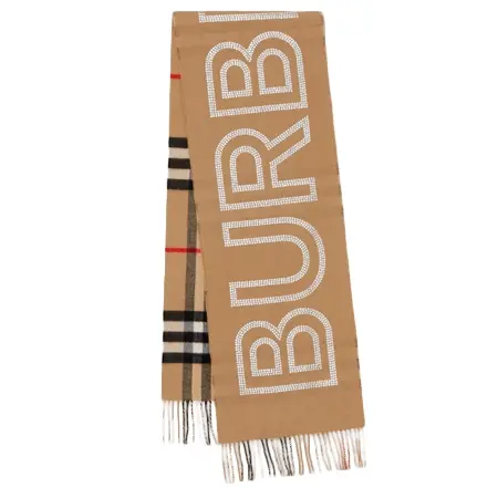 BURBERRY(バーバリー) マフラー リバーシブル クリスタルロゴ チェック カシミアスカーフ