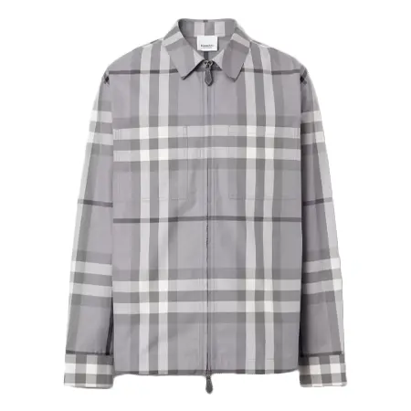 BURBERRY(バーバリー) シャツ チェック コットン ジップフロントシャツ