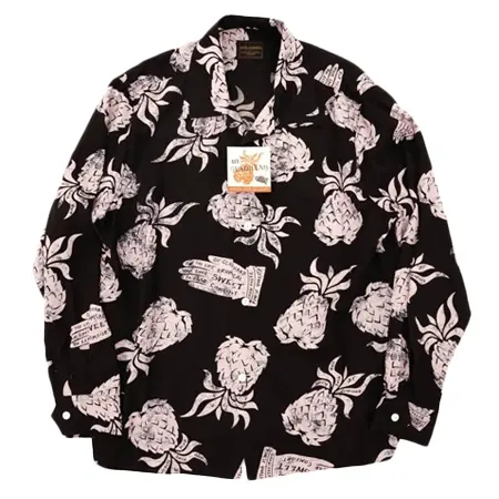 BY GLADHAND(バイグラッドハンド) シャツ PINEAPPLE HAND – L/S SHIRTS BLACK