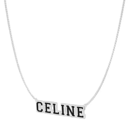 CELINE(セリーヌ) ネックレス ユニヴェルシテ ネックレス / ロジウムフィニッシュ スターリングシルバー & エナメル ブラック / シルバー