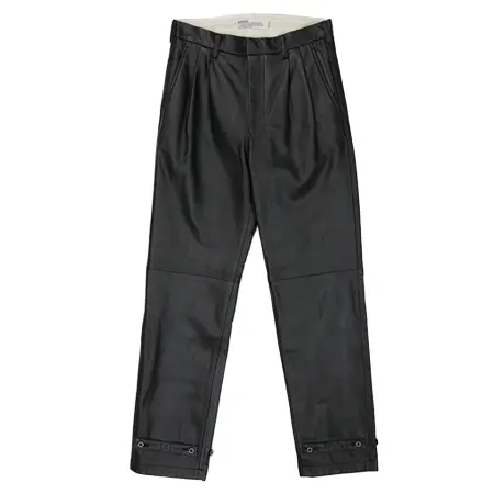 DAIRIKU(ダイリク) パンツ Deck Detail Leather Slacks（ブラック）［デッキディテールレザースラックス-20秋冬］ [20AW B-1]