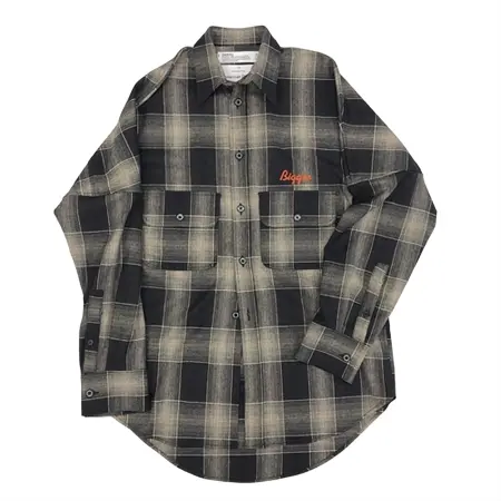 DAIRIKU(ダイリク) シャツ “Biggie” Wool Shirt（オレンジ）［ウールチェックシャツ-19秋冬］ [19AW S-1]