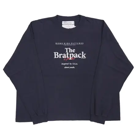 DAIRIKU(ダイリク) Tシャツ “Brat pack” Spangle Tee（ヴィンテージネイビー）［スパンコール長袖T-21秋冬］ [21AW C-8]