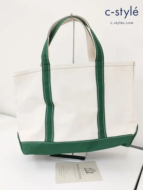 L.L.Bean エルエルビーン キャンバス トート バッグ Boat & Tote グリーン×アイボリー 鞄 カバン