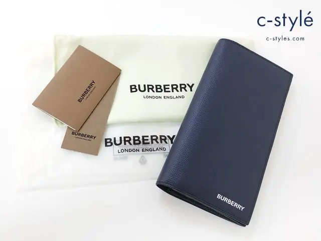 BURBERRY バーバリー 長財布 ネイビー 8014643 レザー コンチネンタルウォレット