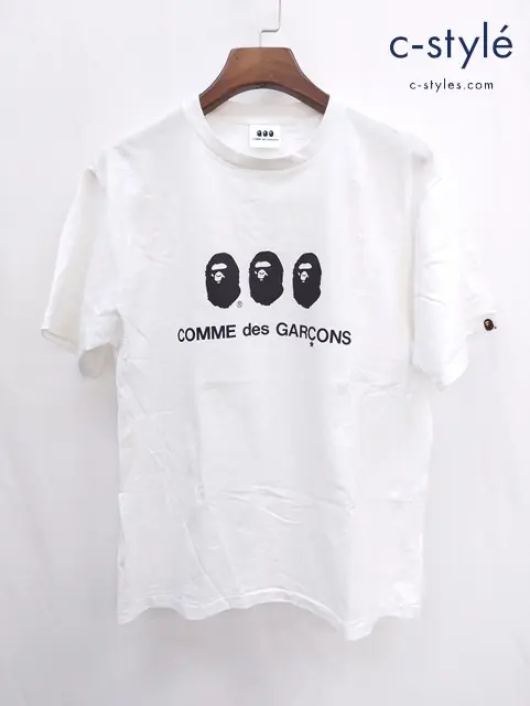 A BATHING APE×COMME des GARCONS アベイシングエイプ×コムデギャルソン Tシャツ L ホワイト 半袖