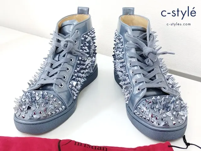 CHRISTIAN LOUBOUTIN クリスチャンルブタン スパイクスニーカー 41 ブルーグレー 1170136