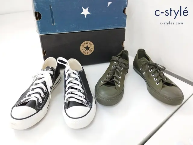 CONVERSE コンバース スニーカー 25cm ブラック グリーン ALL STAR ローカット 15866 1CJ895