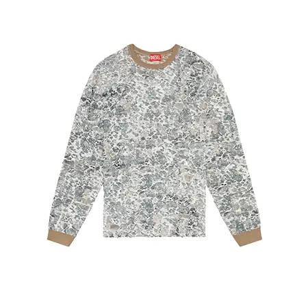 DIESEL(ディーゼル) Tシャツ Camo T-shirt with destroyed finish