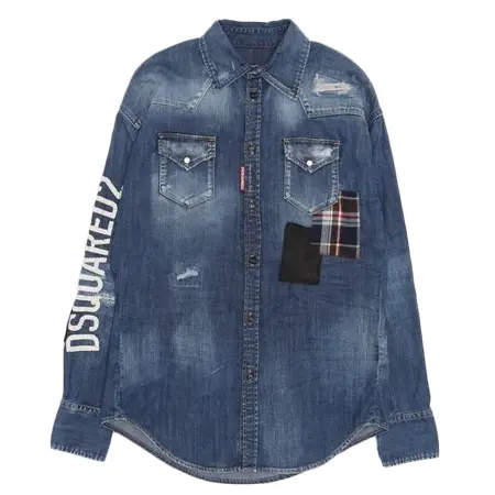 DSQUARED2(ディースクエアード) シャツ PATCH EASY DEAN SHIRT /DARK PATCHES WASH /0212