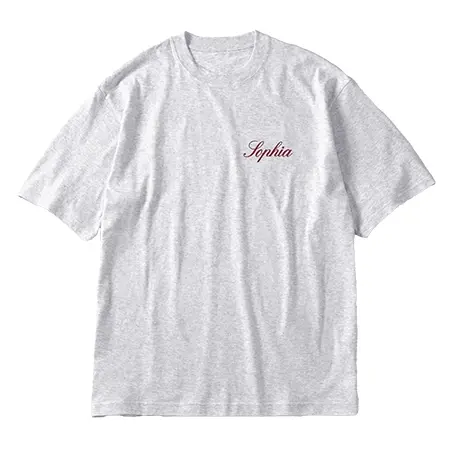 ENNOY(エンノイ) Tシャツ Sophia T-Shirt ASHGRAY × BURGUNDY XL